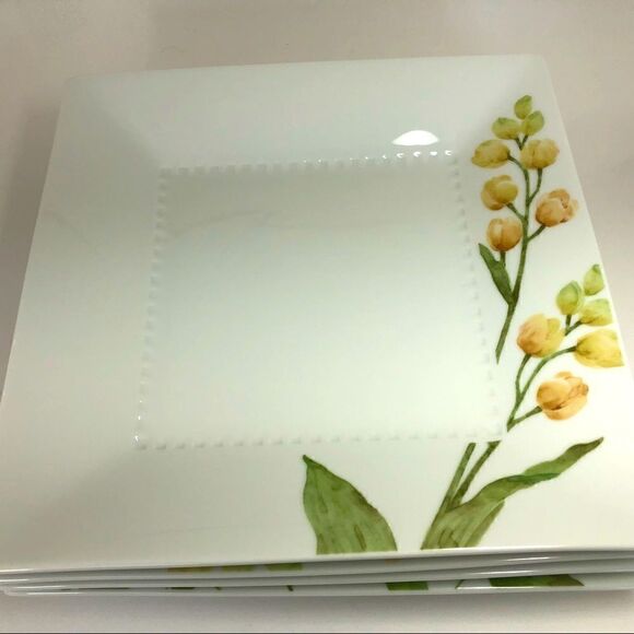 Set of (2) - NORITAKE AZUMA NO MICHI FLORAL № 1654 Square Plate - Picture 10 of 12